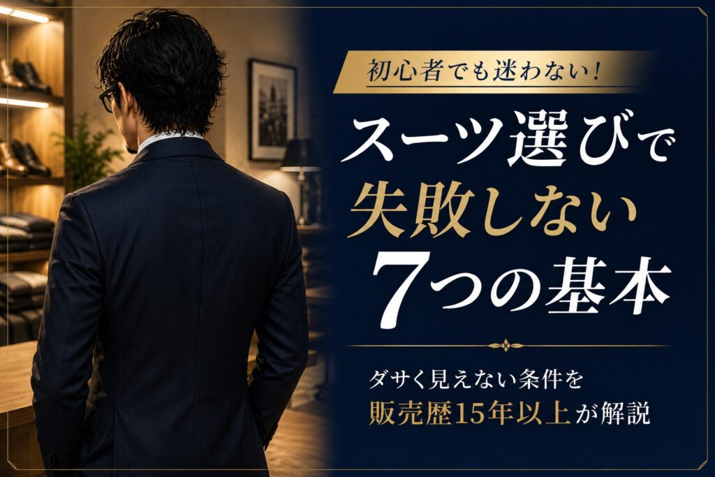 スーツ　選び方　失敗しない　7つの基本　サムネ画像
