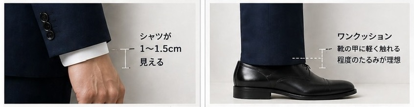袖丈・裾丈は必ず調整する