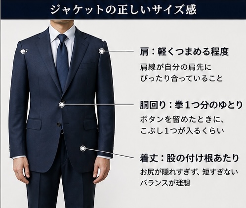 ジャケットの正しいサイズ感