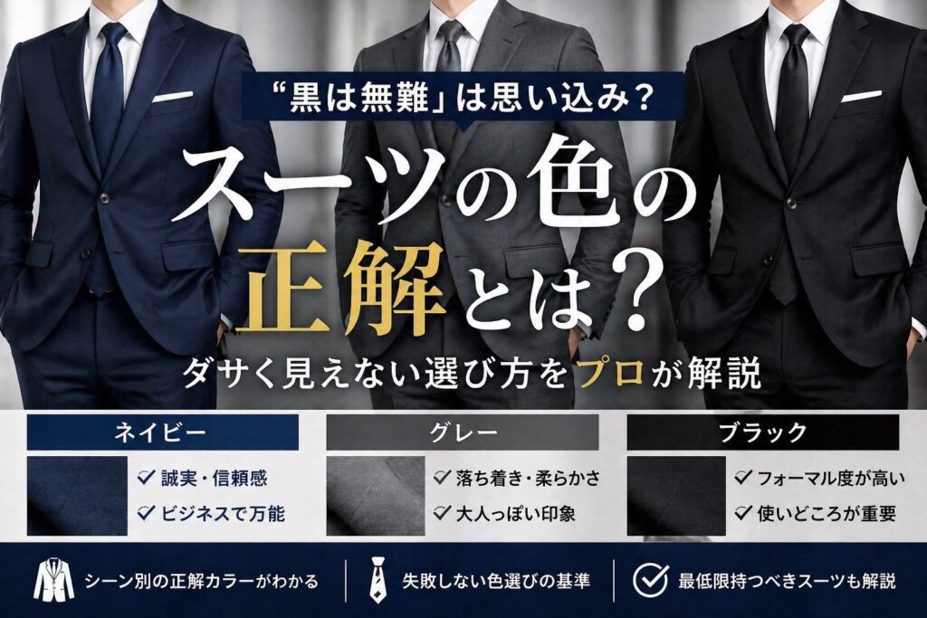 スーツの色の正解とは？ダサく見えない選び方をプロが解説