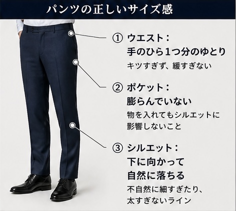 パンツの正しいサイズ感