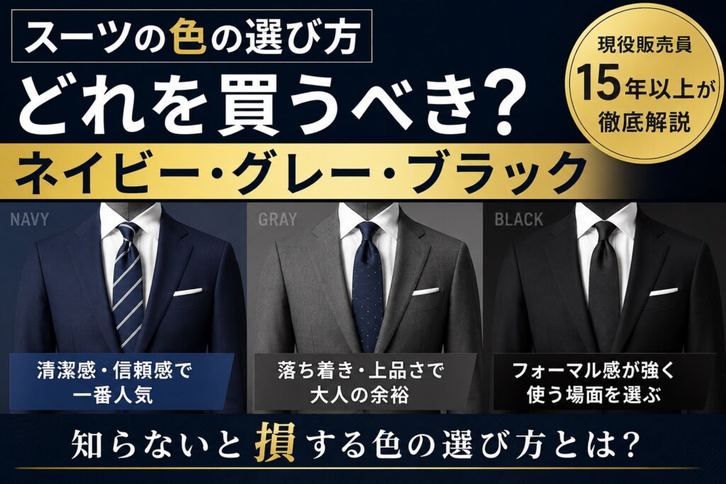 買うべきスーツ　ネイビー　グレー　ブラック　知らないと損する