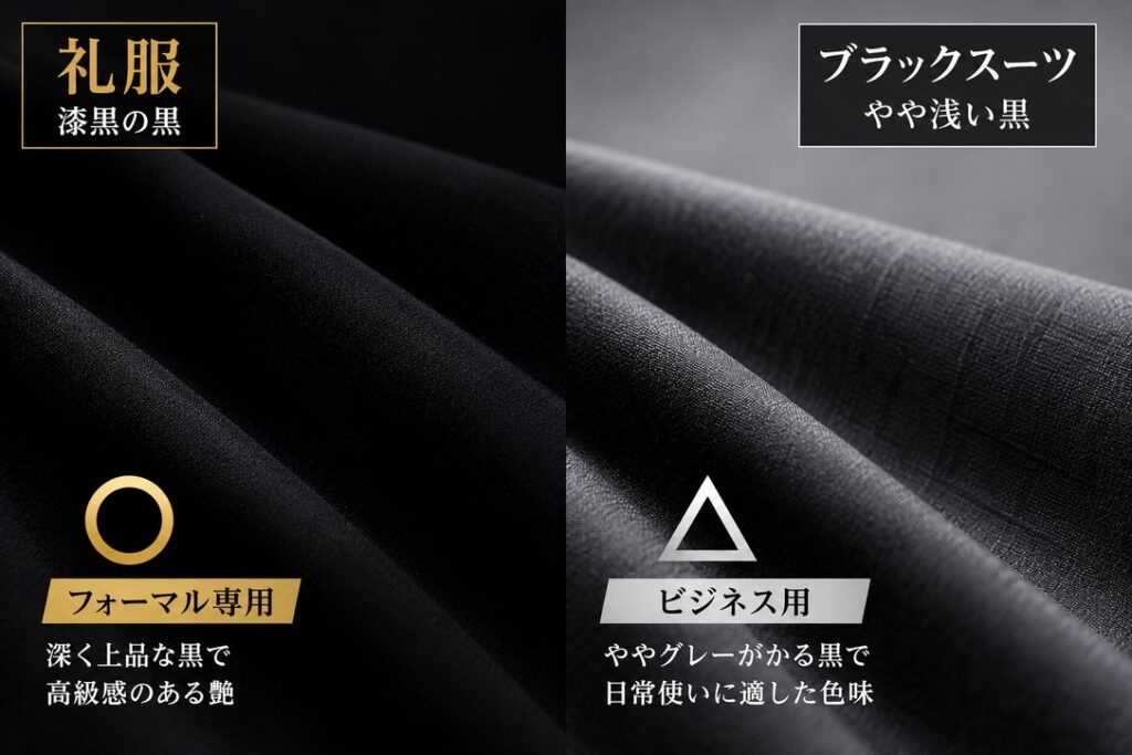 礼服　ブラックスーツ　違い　比較