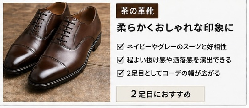 茶色の革靴　特徴