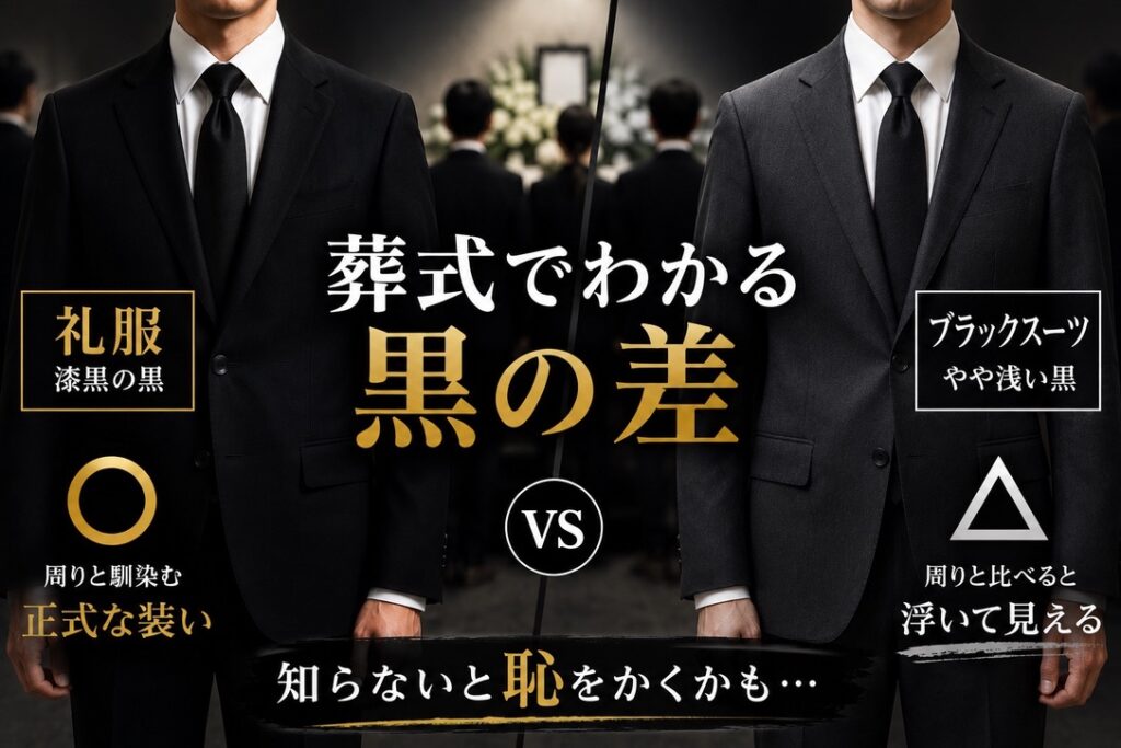 礼服ブラック vs ビジネスブラック比較