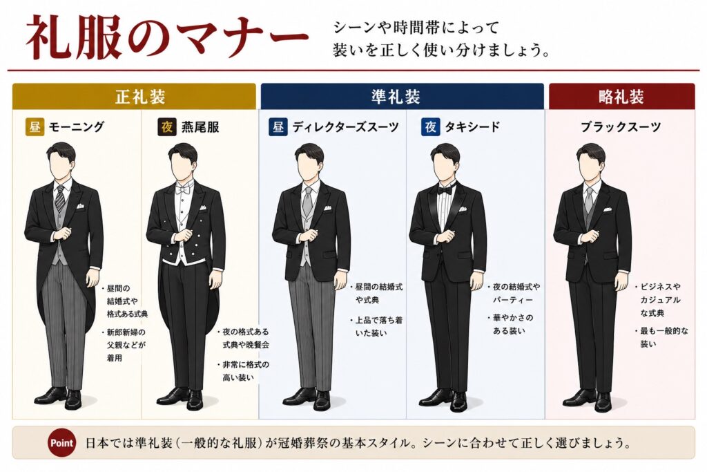 正礼装・準礼装・略礼装とは？