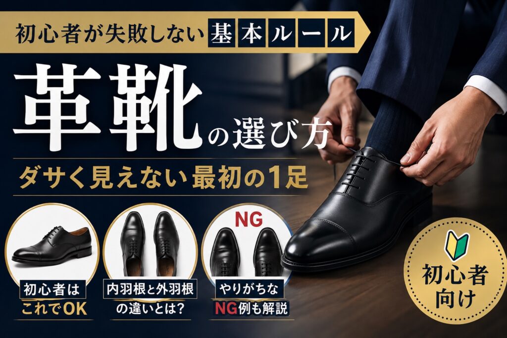 スーツに合う革靴の選び方｜初心者が失敗しない基本ルール　サムネ画像