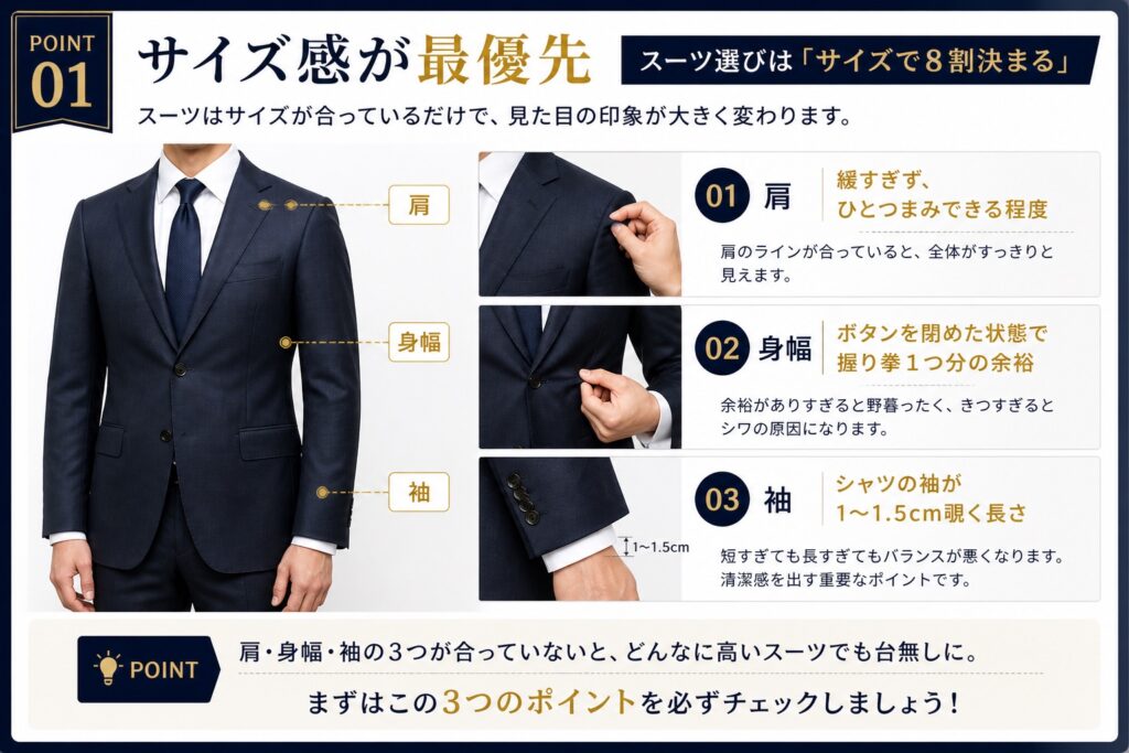 スーツ　サイズ感が最優先