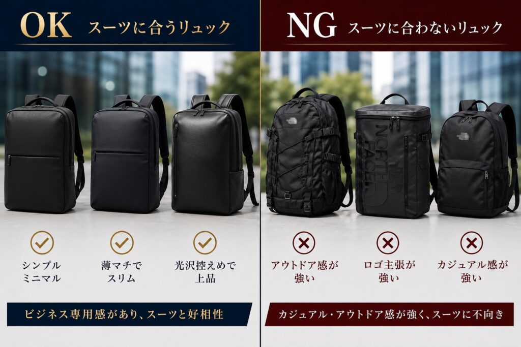スーツ　リュック　OK群　NG群　比較2