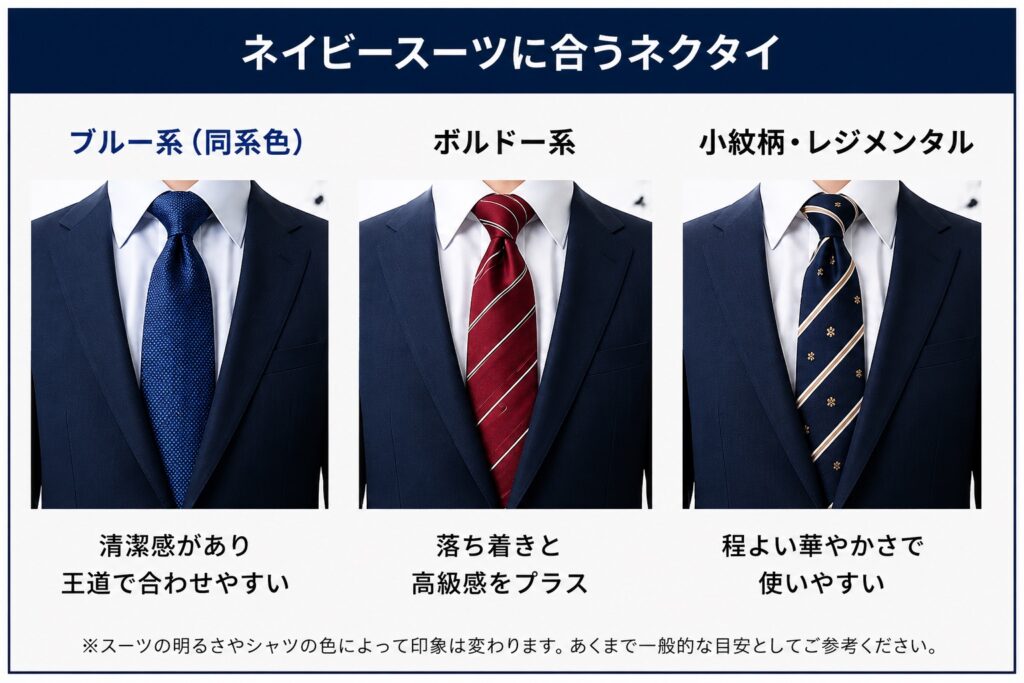 ネイビースーツ　ネクタイ　おすすめ