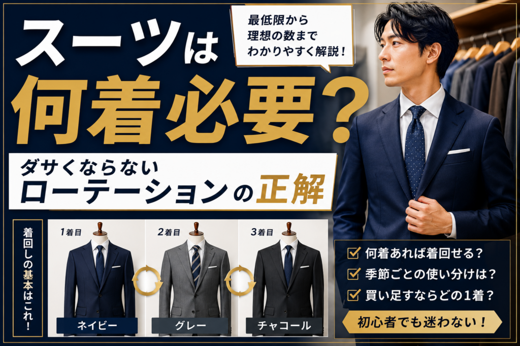 スーツ 何着必要 ローテーション ネイビー グレー 着回しの基本
