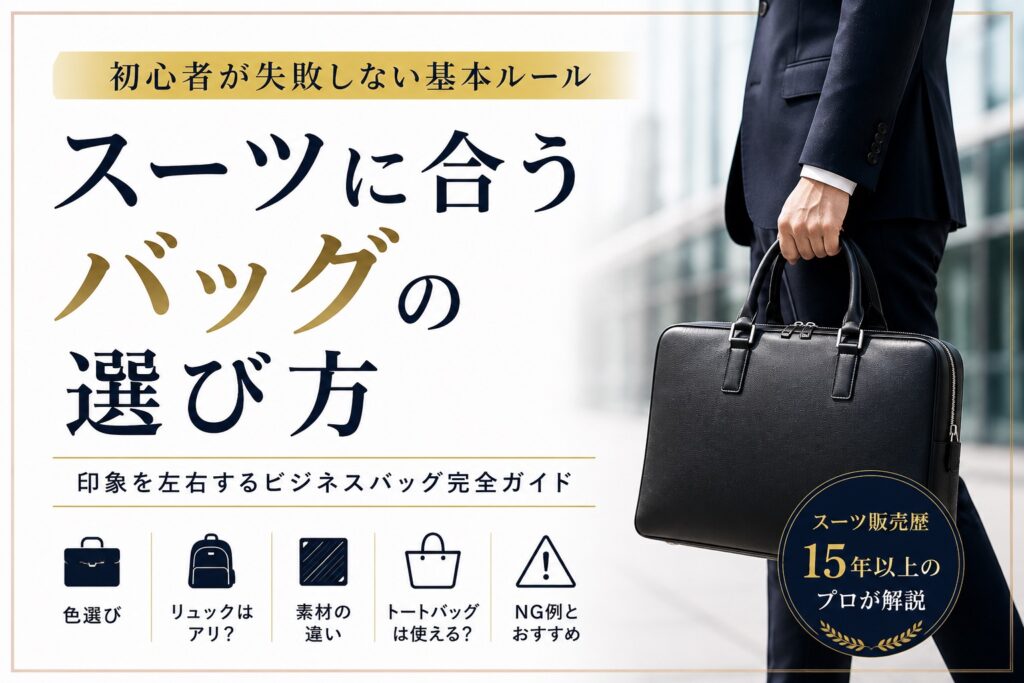 スーツに合うバッグの選び方｜初心者が失敗しない基本ルール　内部サムネ