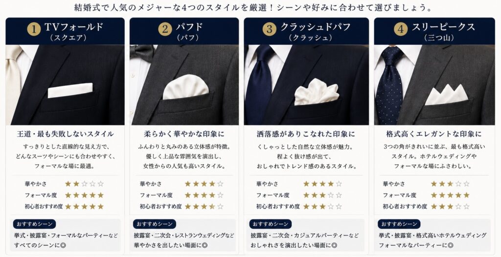ポケットチーフ　入れ方