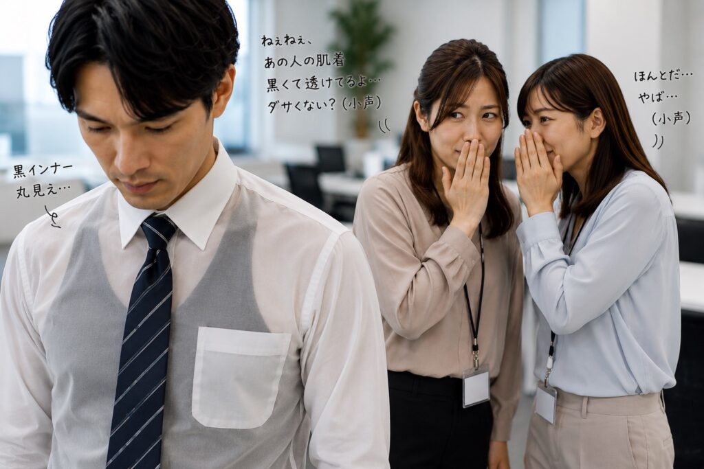 【肌着NG例イメージ画像】
黒肌着透け