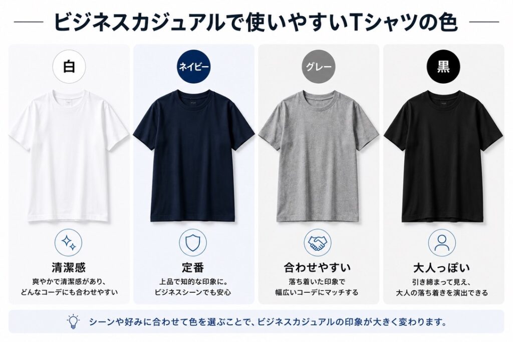 【スーツ Tシャツ色比較画像】
・白
・ネイビー
・グレー
・黒