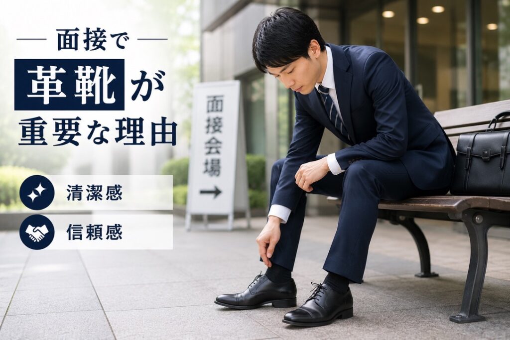 【導入イメージ画像】
面接会場へ向かう男性の足元　イメージ画像