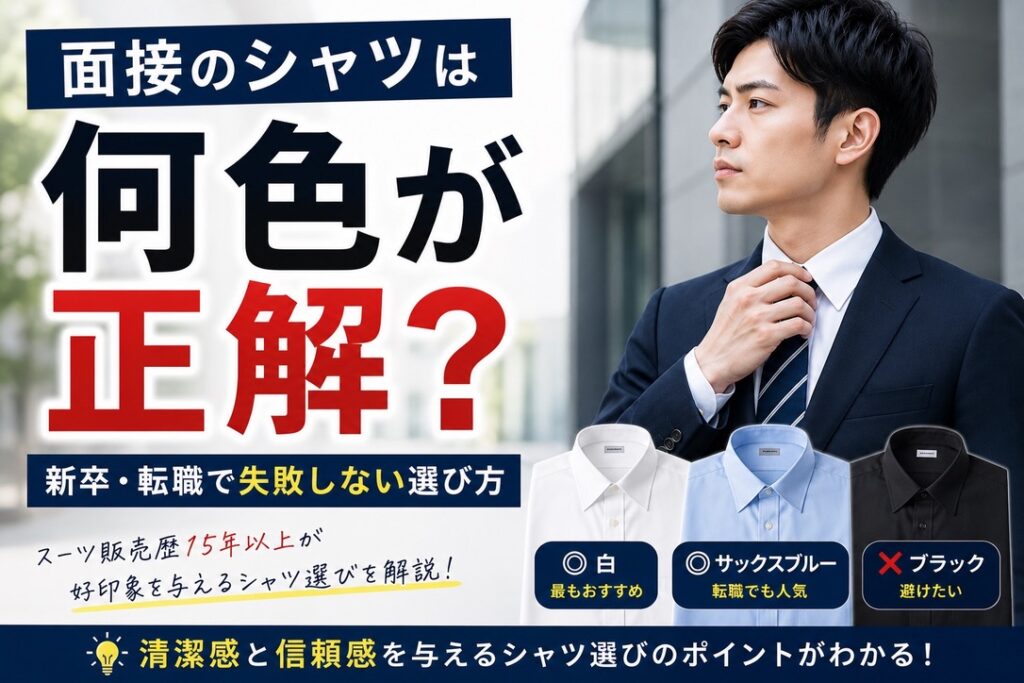 面接のシャツは何色が正解？｜新卒・転職で失敗しない選び方　サムネイル画像