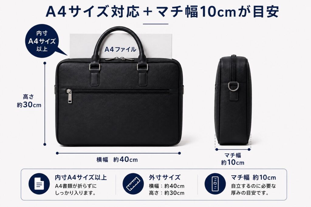 面接でおすすめのバッグのサイズ