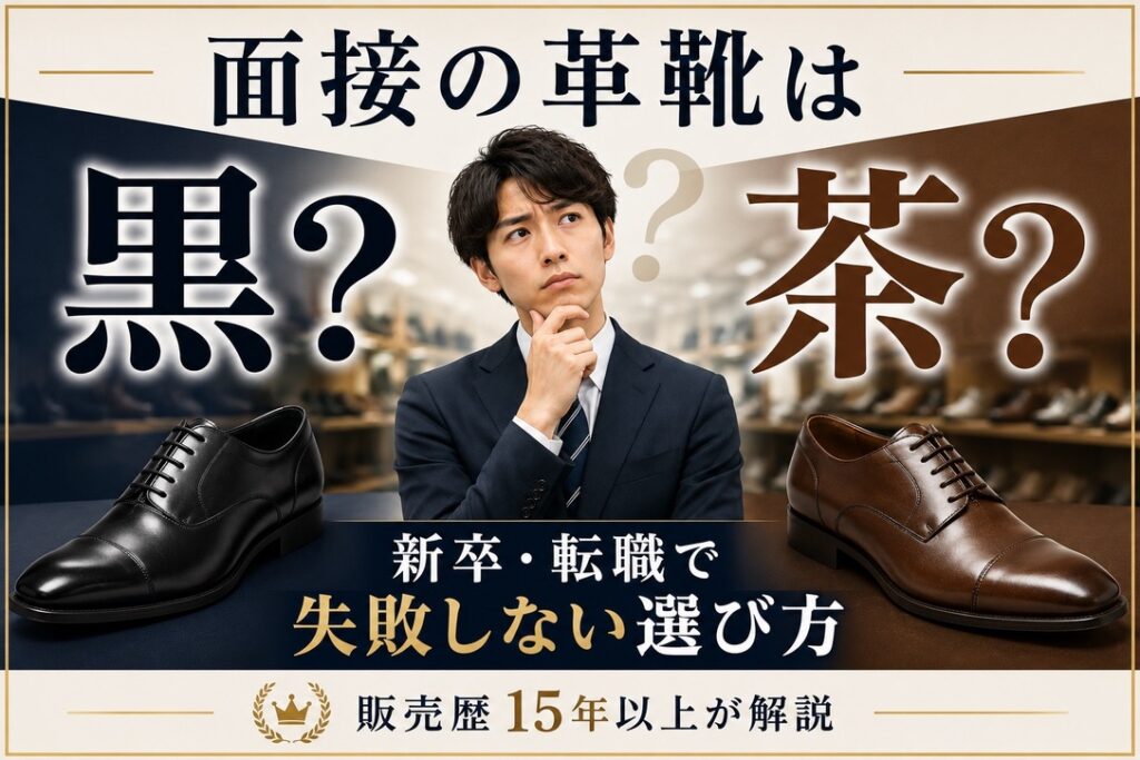 面接の革靴は黒？茶色？｜新卒・転職で失敗しない選び方　サムネイル画像